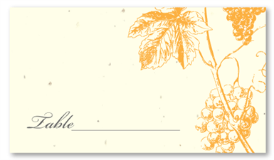Seeded Paper Place Cards ~ Old Vine (seeded deus gratia gold, cream)