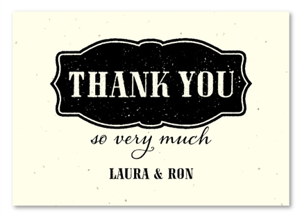 Seeded Paper Wedding Thank you cards ~ Old West