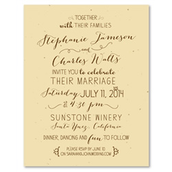 Unique Wedding Invitations ~ Organic & Handwritten