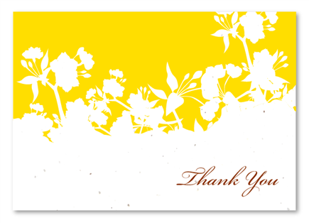 Seeded Paper Thank you notes | Organic Yellow