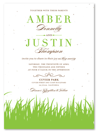 Green Wedding Invitations ~ Ornamental Grass