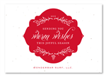 Green Holiday Cards on seeded paper | Ornate Swag by Green Business Print