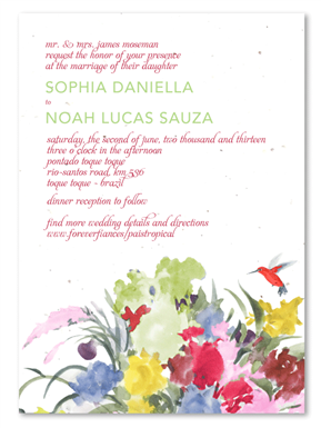 Destination Wedding Invitations ~ Pais Tropical (seeded paper)