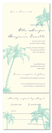 Beach Wedding Invitations ~ Palms & Coconuts (100% recycled paper)