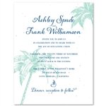 Aqua Mist Beach Wedding Save the Date cards with teal and blue