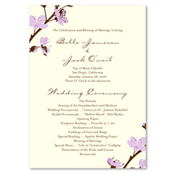 Natural Wedding Programs ~ Passionate Blossoms