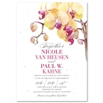 Orchid Wedding Invitations on seeded paper with Pink and Peach accents