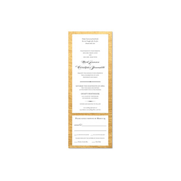 Golden Border Wedding Invitations | Polished Gold (100% recycled paper)