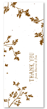 Plantable Bookmarks Cards - Pretty Leaf by ForeverFiances Weddings (chocolate brown)