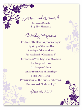 Garden Wedding Programs | Garden's Jewels