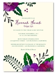 Flower Bat Mitzvah Invitations | Purple Petals