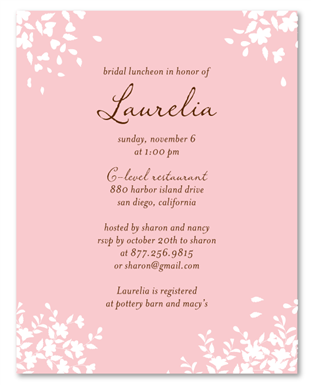 Pink Bridal Shower Cards | Romance Petals (100% recycled paper)