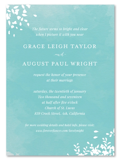 Winter Wedding Invitations | Romance (100% recycled) Aqua Watercolor