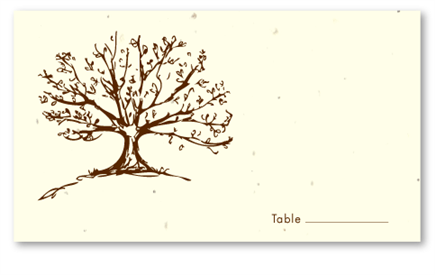Plantable Wedding Place Cards ~ Roots of Love Tree (seeded paper)