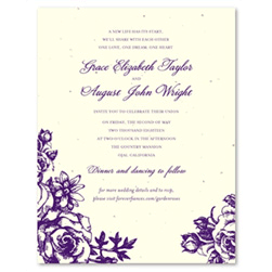 Floral Wedding Invitations - Rose Garden (seeded paper)