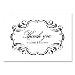 Royal & Sophisticated Thank you cards on Seeded Paper (black and white)