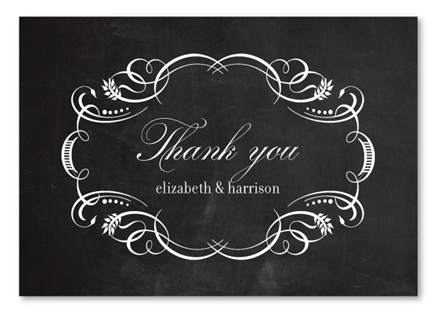 Black Board Thank you cards by ForeverFiances Weddings