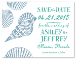 Sea Shells Wedding Save the Date ~ Sandy Beach Reception (seeded paper)