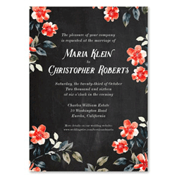Chalkboard Floral Wedding Invitations | Scarlet Evening