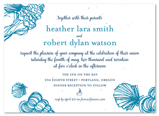 Seashell Wedding Invitations | Sea Shell