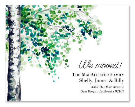 Birch Tree Moving Announcement Postcards