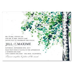 Birch Tree Wedding Invitation on plantable paper | September Birch
