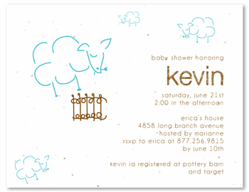 Plantable Baby Shower Invitations ~ Sheep