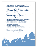 Rockies Mountains Wedding Invitations on White seeded paper | Snowy Rockies