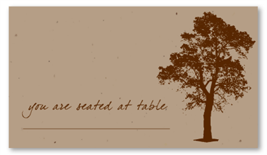 Seeded Paper Place Cards - Solid Oak Tree (Desert Brown, chocolate)