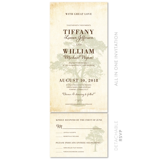 Vintage Wedding Invitations | Solid Oak (100% recycled paper)