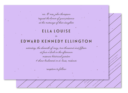 Eco-Friendly Wedding Invitations - Solid Color (plantable paper)