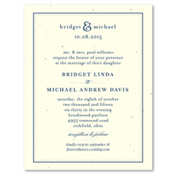 Seeded Paper Wedding Invitations - Sophisticated (White, Gray)