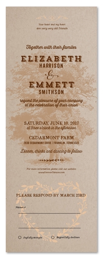 Rustic Tree Wedding Invitations | Southern Charm (100% recycled)