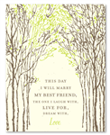 Tree Wedding Invitations | Southern Trees on cream seeded paper with green