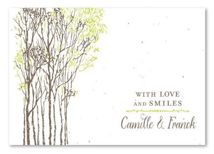 Tree Wedding Thank you cards | Southern Trees (Chocolate Brown)
