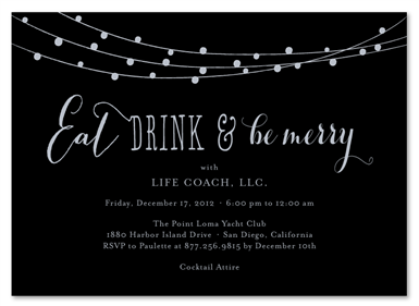 Black Tie Holiday Party Invitations | Strings of Lights (100% recycled)