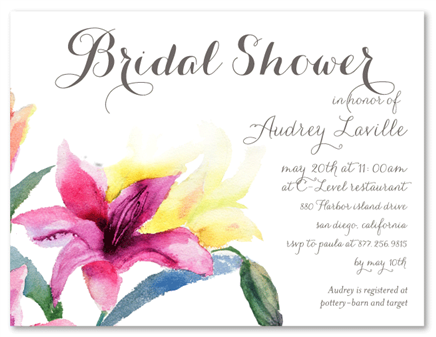 Bridal Shower Cards - Summer Lilies