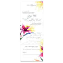 lily Watercolor wedding Invitations lilies