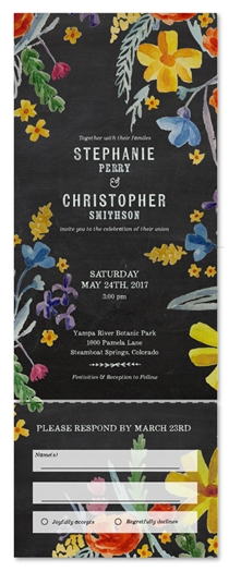 Chalkboard Floral Wedding Invitations Wedding Invitations | Summer Stories (100% recycled chalk paper)