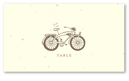 Whimsical Wedding Table Cards - Sunset Bike by ForeverFiances