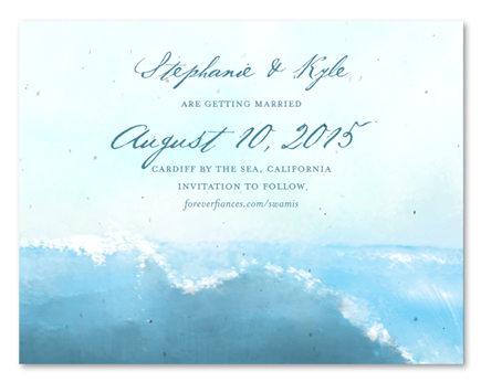 Swamis California Wedding Save the Date cards