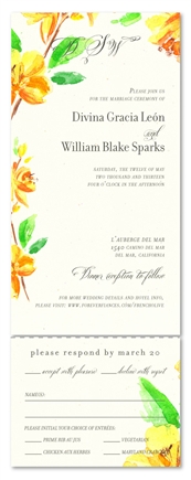 Sweet Blooms Watercolor wedding Invitations