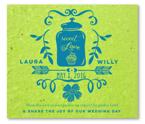 Seeded Paper Wedding Favors | Sweet Love Jar