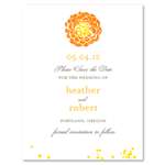 Sweet Seeds Save the Date cards with orange and yellow (100% recycled paper)