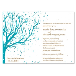 Tree Wedding Invitations | Swinging Leaves (seeded)