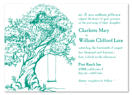 Balboa Park Invitations | The Tree We Climbed Into, on seeded paper