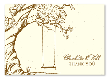 Plantable Paper Thank you cards | The Tree We Climbed Into (Swiss Chocolate, Cream)