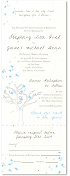 All in One Wedding Invitations ~ Tree of Light (Seeded paper)