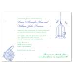 Whimsical Wedding Cards on plantable paper ~ Very Mademoiselle by ForeverFiances Weddings (Periwinkle blue, grass green)