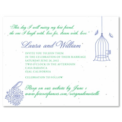 Whimsical Wedding Invitations ~ Very Mademoiselle (seeded paper)